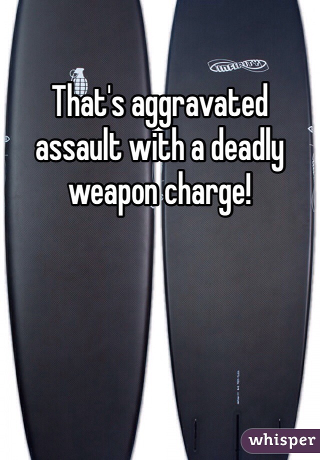 That's aggravated assault with a deadly weapon charge! 