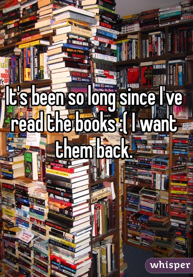 It's been so long since I've read the books :( I want them back. 