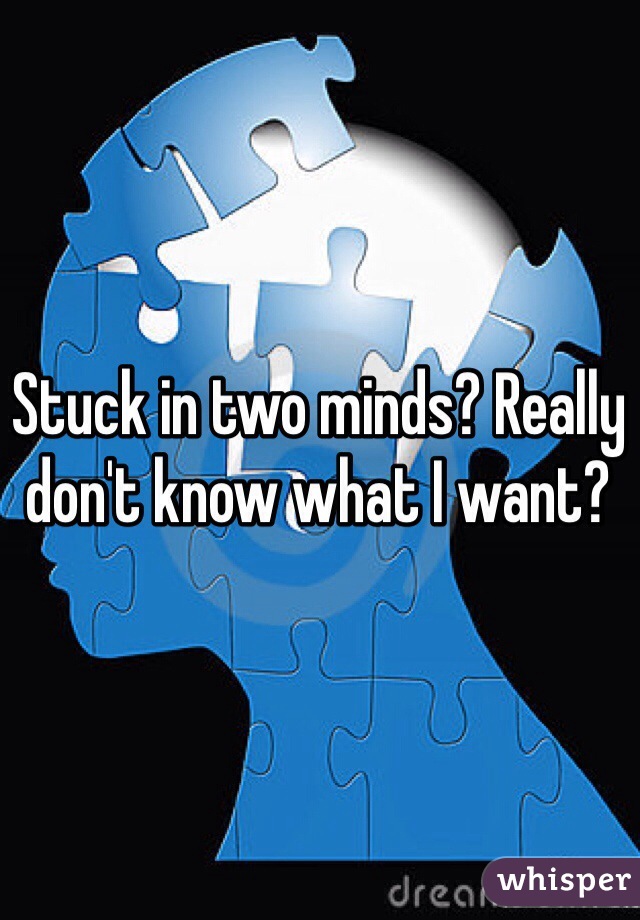 Stuck in two minds? Really don't know what I want? 