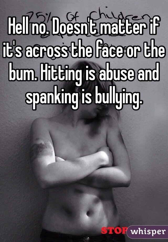 Hell no. Doesn't matter if it's across the face or the bum. Hitting is abuse and spanking is bullying. 