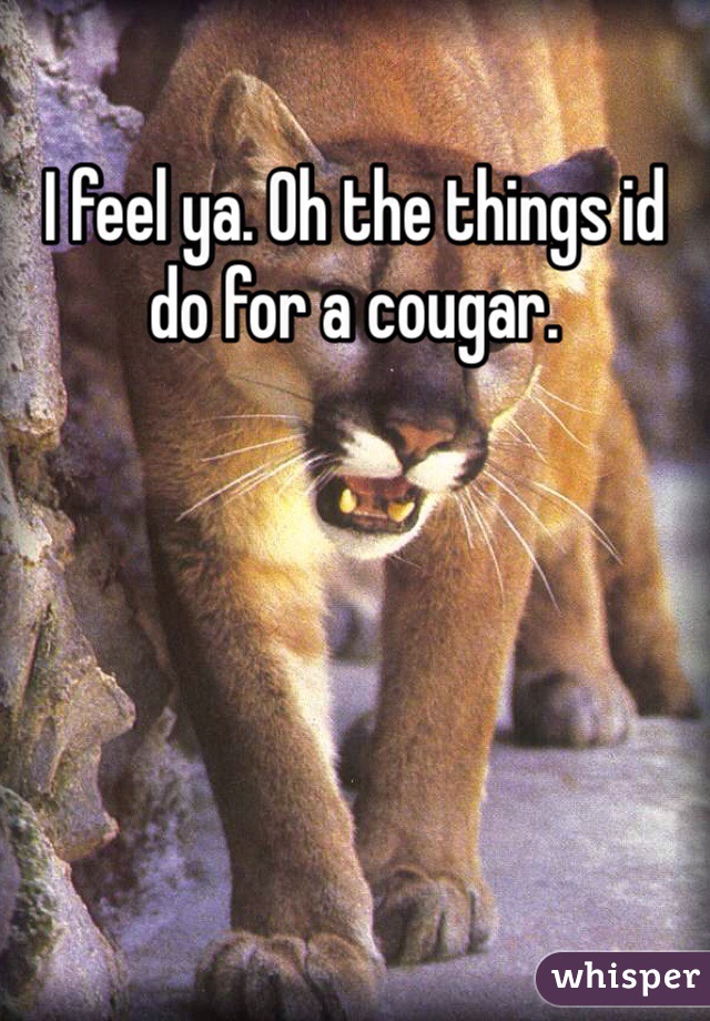 I feel ya. Oh the things id do for a cougar.