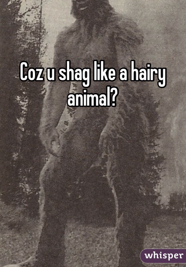 Coz u shag like a hairy animal?