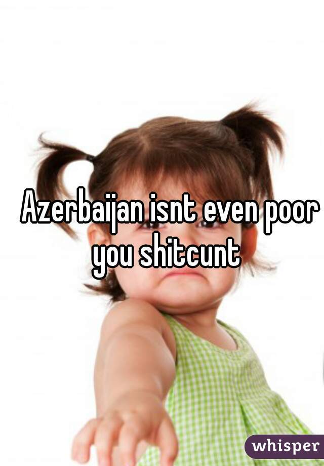 Azerbaijan isnt even poor you shitcunt  