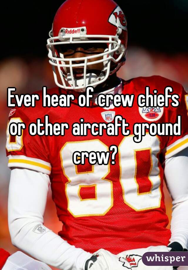 Ever hear of crew chiefs or other aircraft ground crew?
