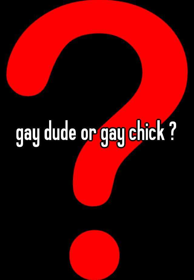 Gay Dude Or Gay Chick