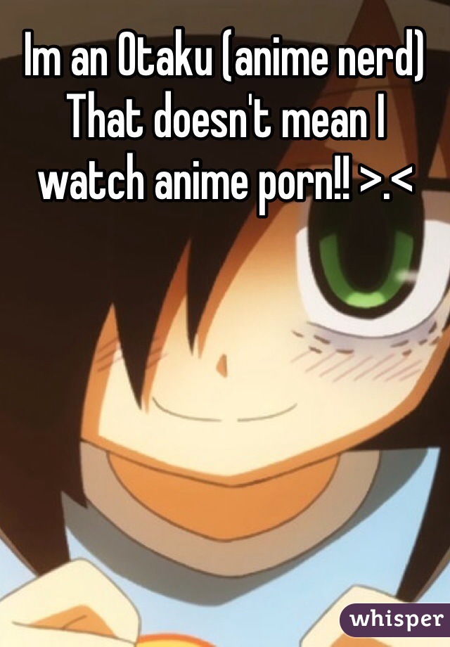 Im an Otaku (anime nerd)
That doesn't mean I watch anime porn!! >.<
