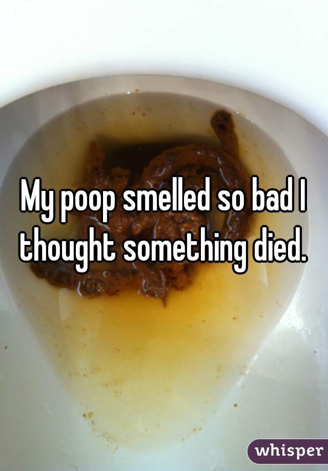 My poop smelled so bad I thought something died. 