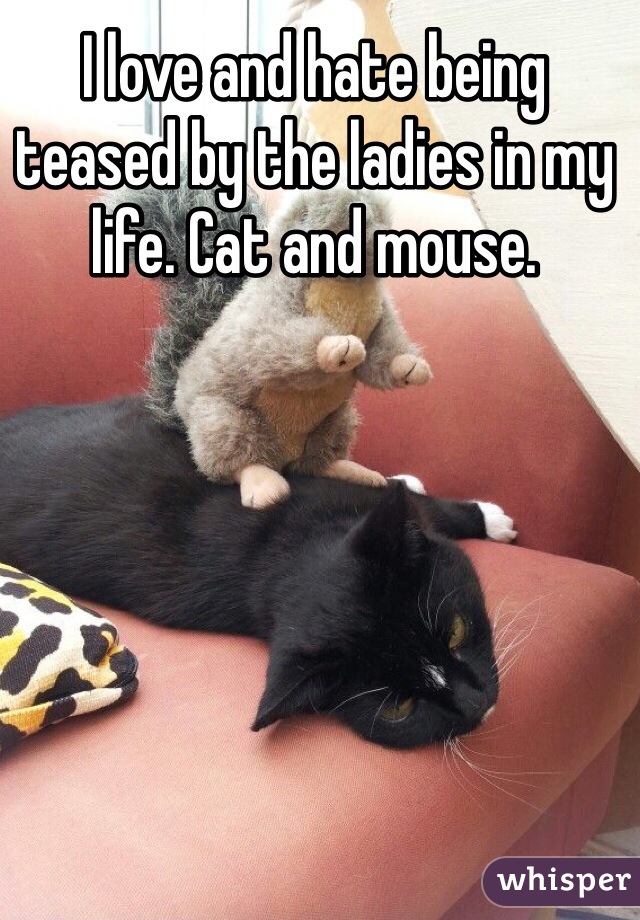I love and hate being teased by the ladies in my life. Cat and mouse.