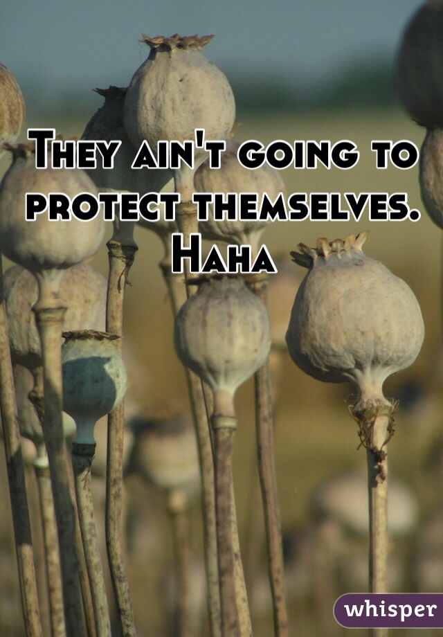 They ain't going to protect themselves. Haha