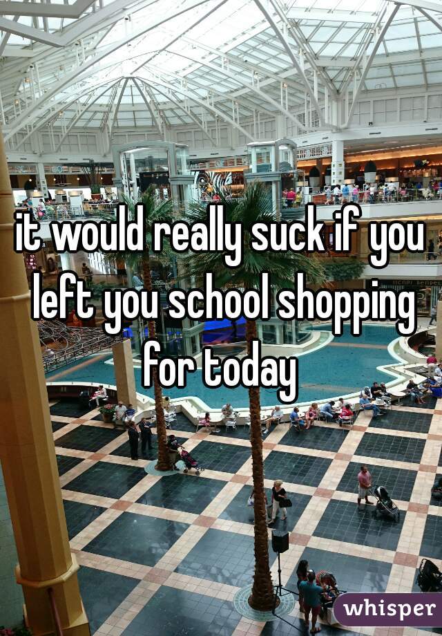 it would really suck if you left you school shopping for today 