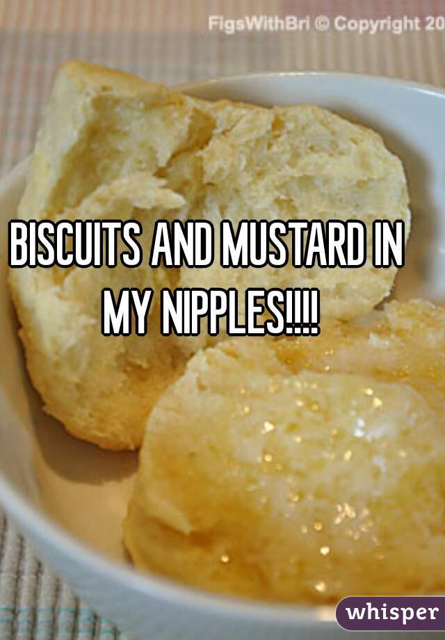 BISCUITS AND MUSTARD IN MY NIPPLES!!!!