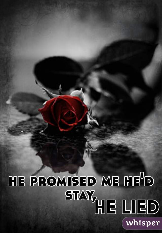 he promised me he'd stay, 
                   HE LIED!