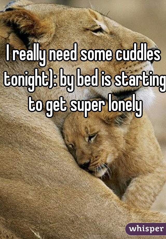 I really need some cuddles tonight): by bed is starting to get super lonely