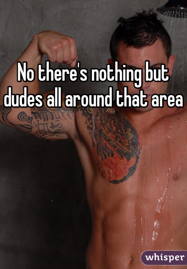 No there's nothing but dudes all around that area