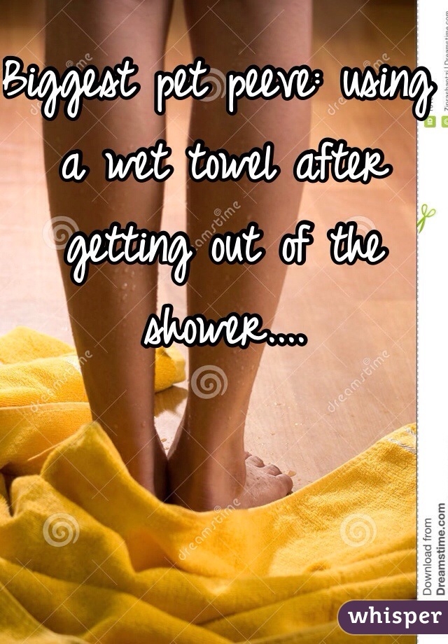 Biggest pet peeve: using a wet towel after getting out of the shower....