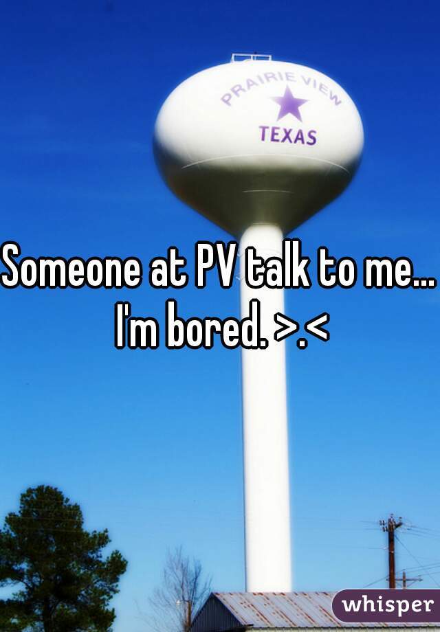 Someone at PV talk to me... I'm bored. >.<