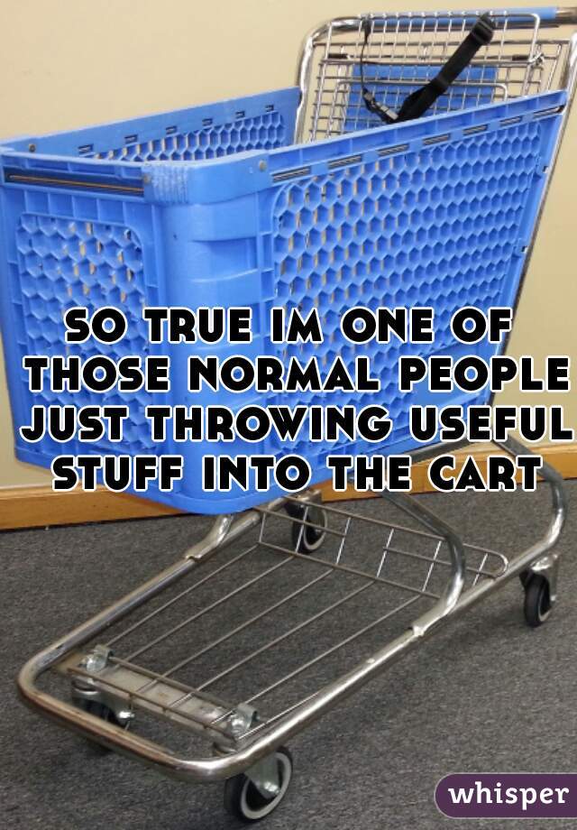 so true im one of those normal people just throwing useful stuff into the cart