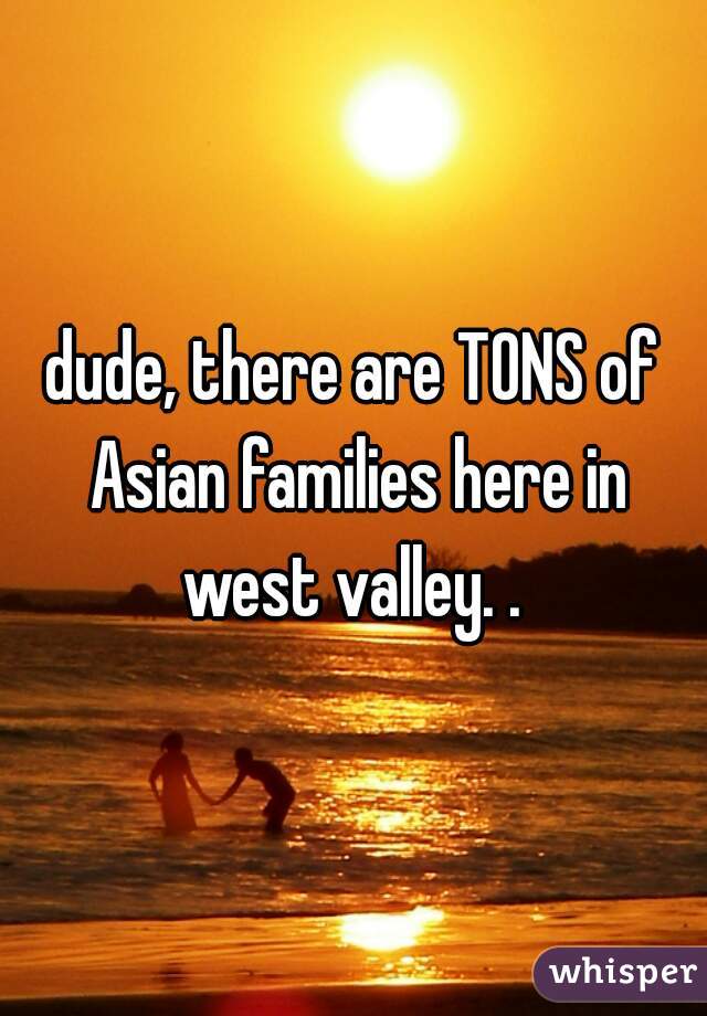 dude, there are TONS of Asian families here in west valley. . 
