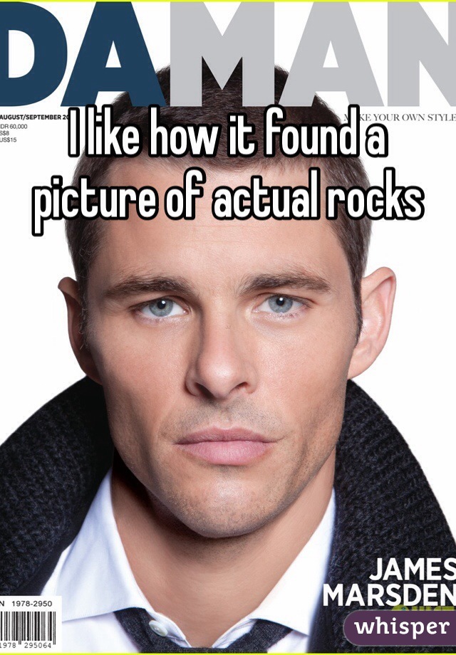 I like how it found a picture of actual rocks