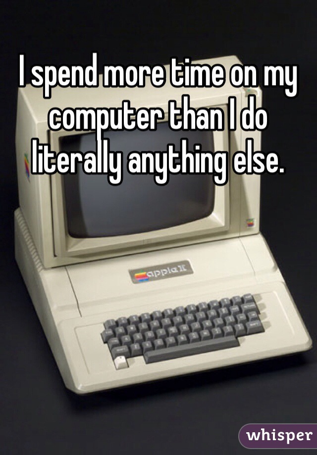 I spend more time on my computer than I do literally anything else.