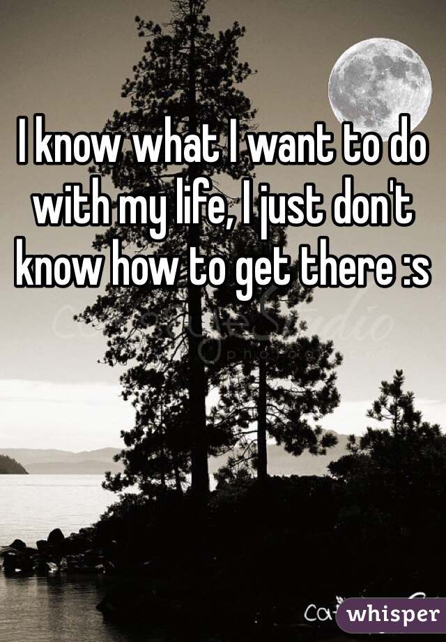I know what I want to do with my life, I just don't know how to get there :s