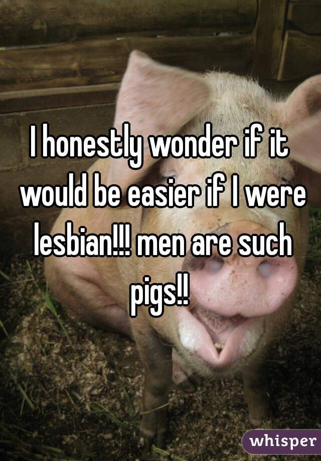 I honestly wonder if it would be easier if I were lesbian!!! men are such pigs!! 