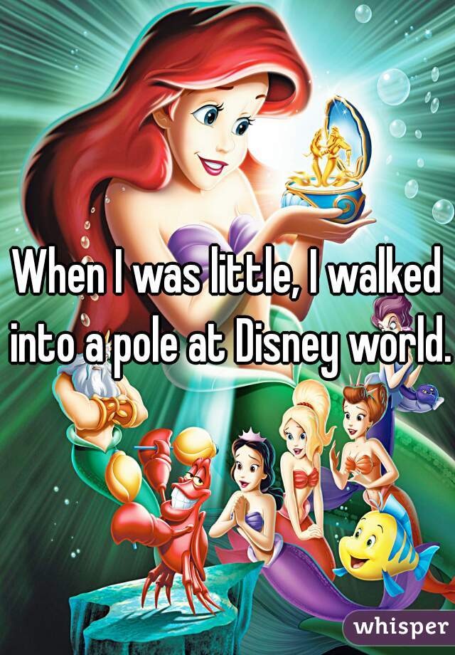 When I was little, I walked into a pole at Disney world. 