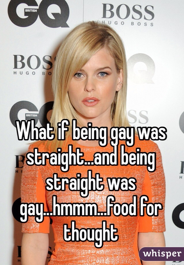 What if being gay was straight...and being straight was gay...hmmm...food for thought 