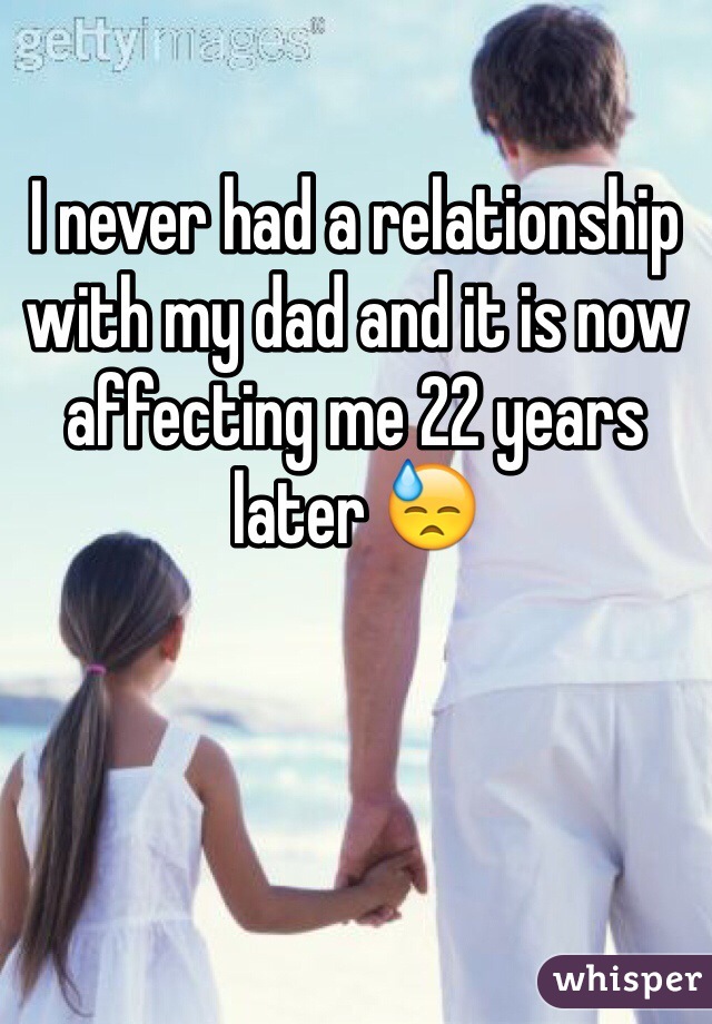 I never had a relationship with my dad and it is now affecting me 22 years later 😓