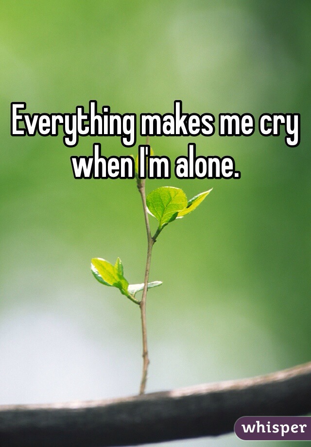 Everything makes me cry when I'm alone. 
