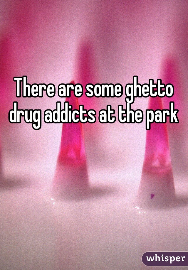 There are some ghetto drug addicts at the park