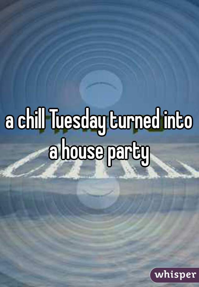 a chill Tuesday turned into a house party 