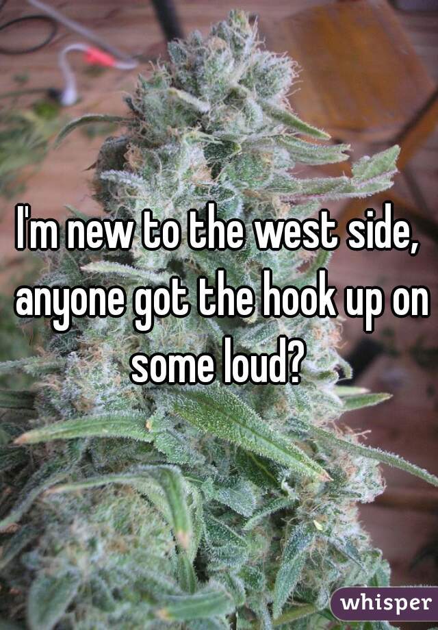 I'm new to the west side, anyone got the hook up on some loud? 