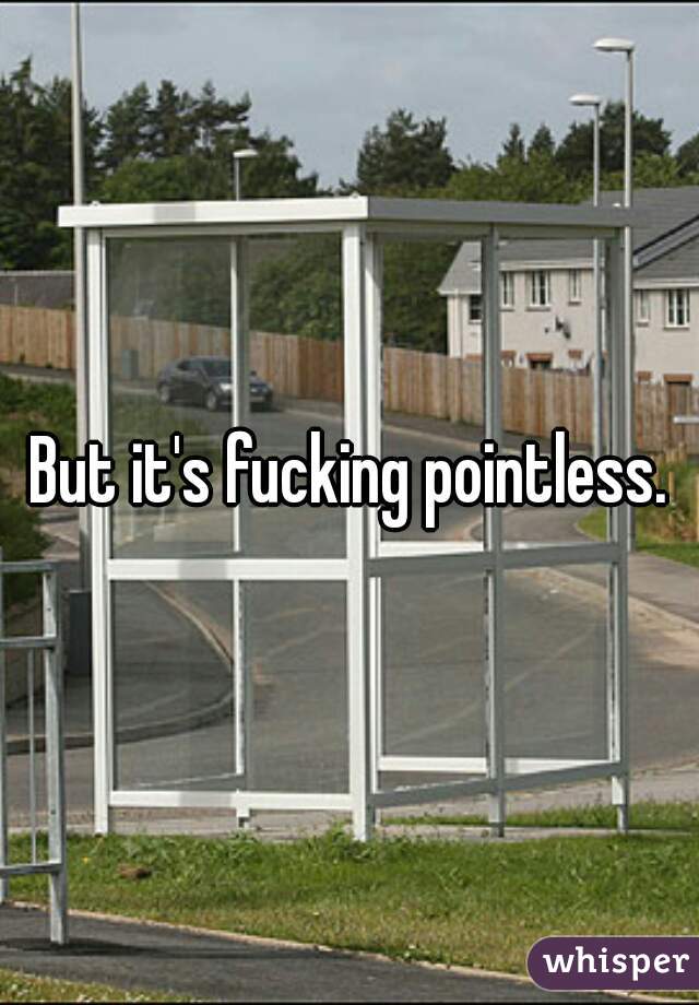 But it's fucking pointless.