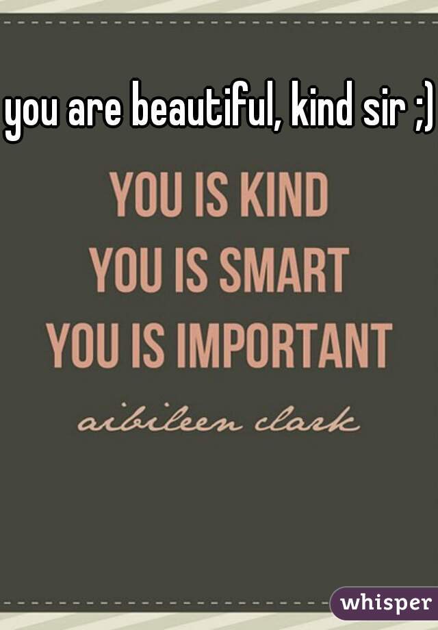you are beautiful, kind sir ;)