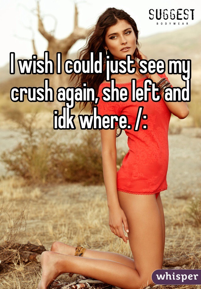 I wish I could just see my crush again, she left and idk where. /: 