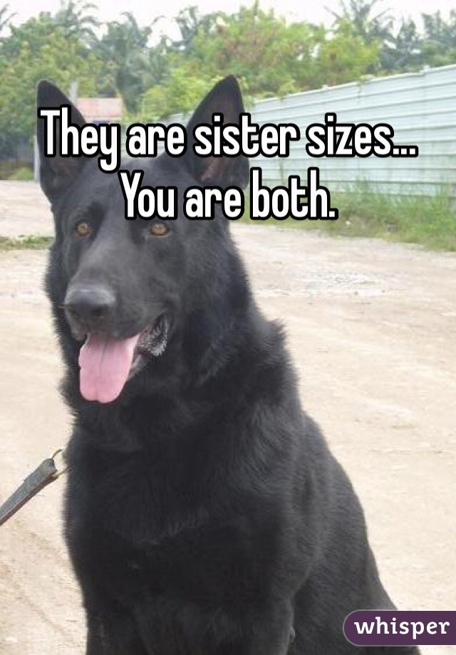 They are sister sizes...
You are both.