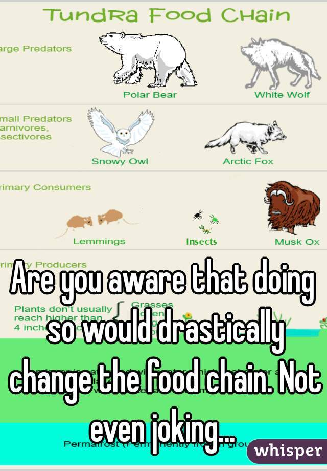 Are you aware that doing so would drastically change the food chain. Not even joking... 