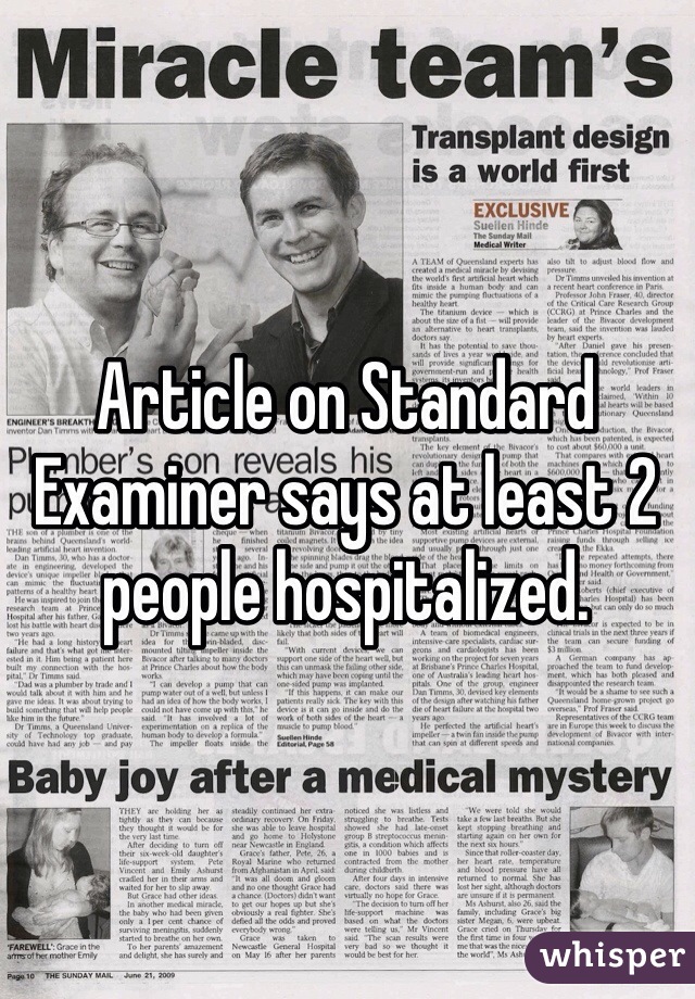 Article on Standard Examiner says at least 2 people hospitalized.