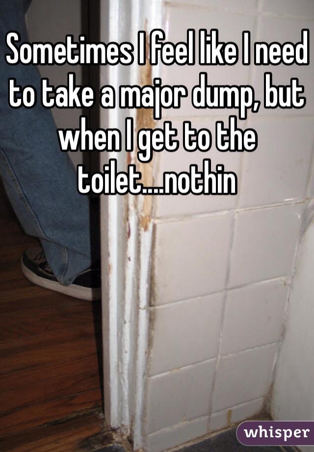 Sometimes I feel like I need to take a major dump, but when I get to the toilet....nothin