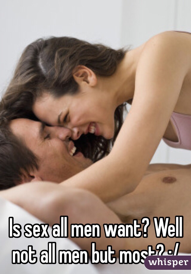 Is sex all men want? Well not all men but most? :/