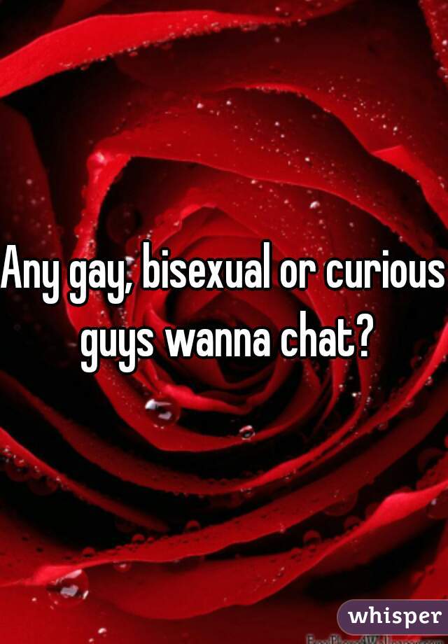 Any gay, bisexual or curious guys wanna chat?
