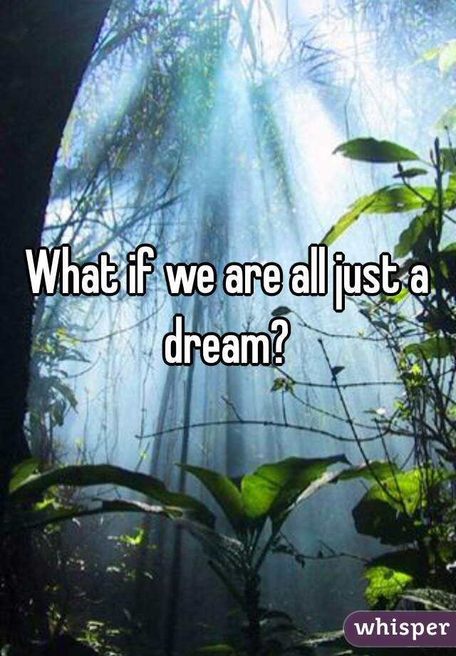 What if we are all just a dream? 