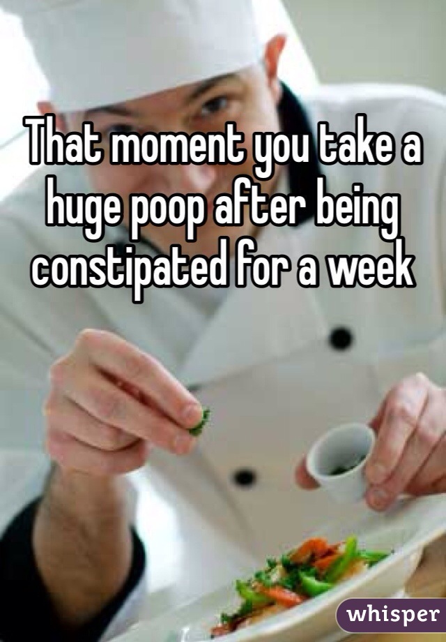 That moment you take a huge poop after being constipated for a week 