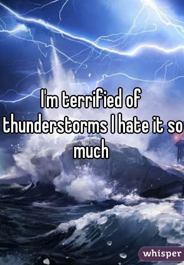 I'm terrified of thunderstorms I hate it so much 