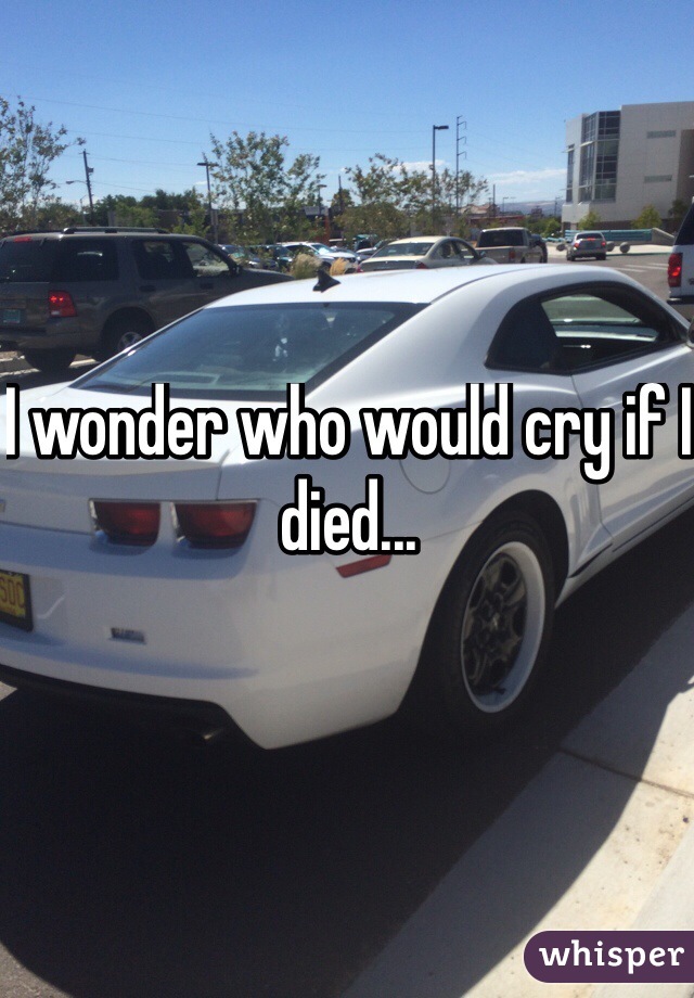 I wonder who would cry if I died...