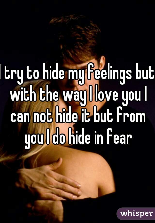 I try to hide my feelings but with the way I love you I can not hide it but from you I do hide in fear