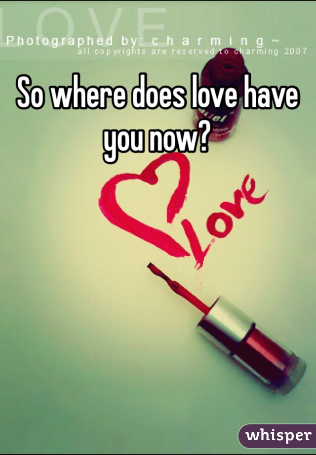 So where does love have you now?