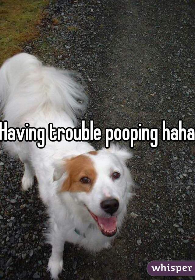 Having trouble pooping haha