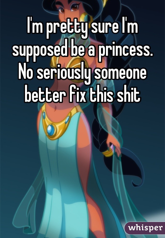 I'm pretty sure I'm supposed be a princess. 
No seriously someone better fix this shit